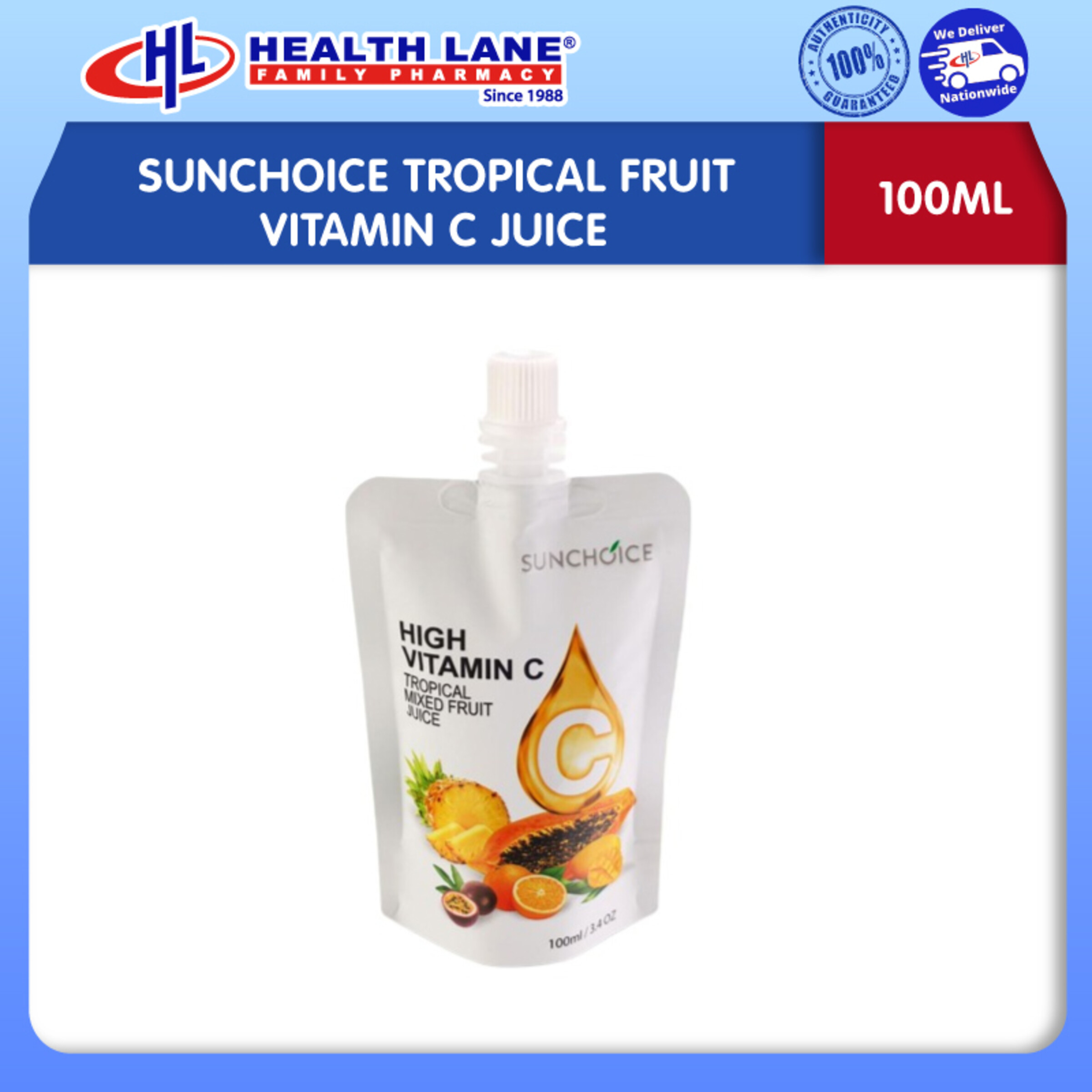 SUNCHOICE TROPICAL FRUIT VITAMIN C JUS 100ML